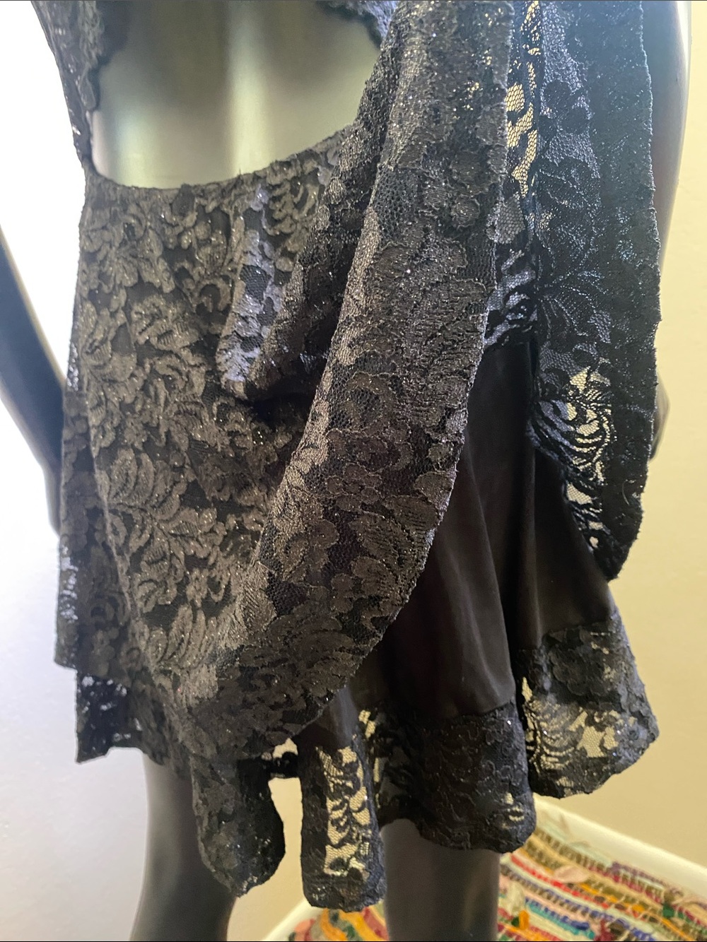 Emerald Sundae Black Lace V-Neck Mini Dress - Picture 11 of 13